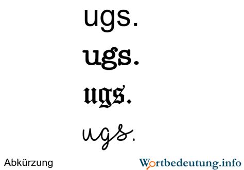 ugs bedeutung|UGS.